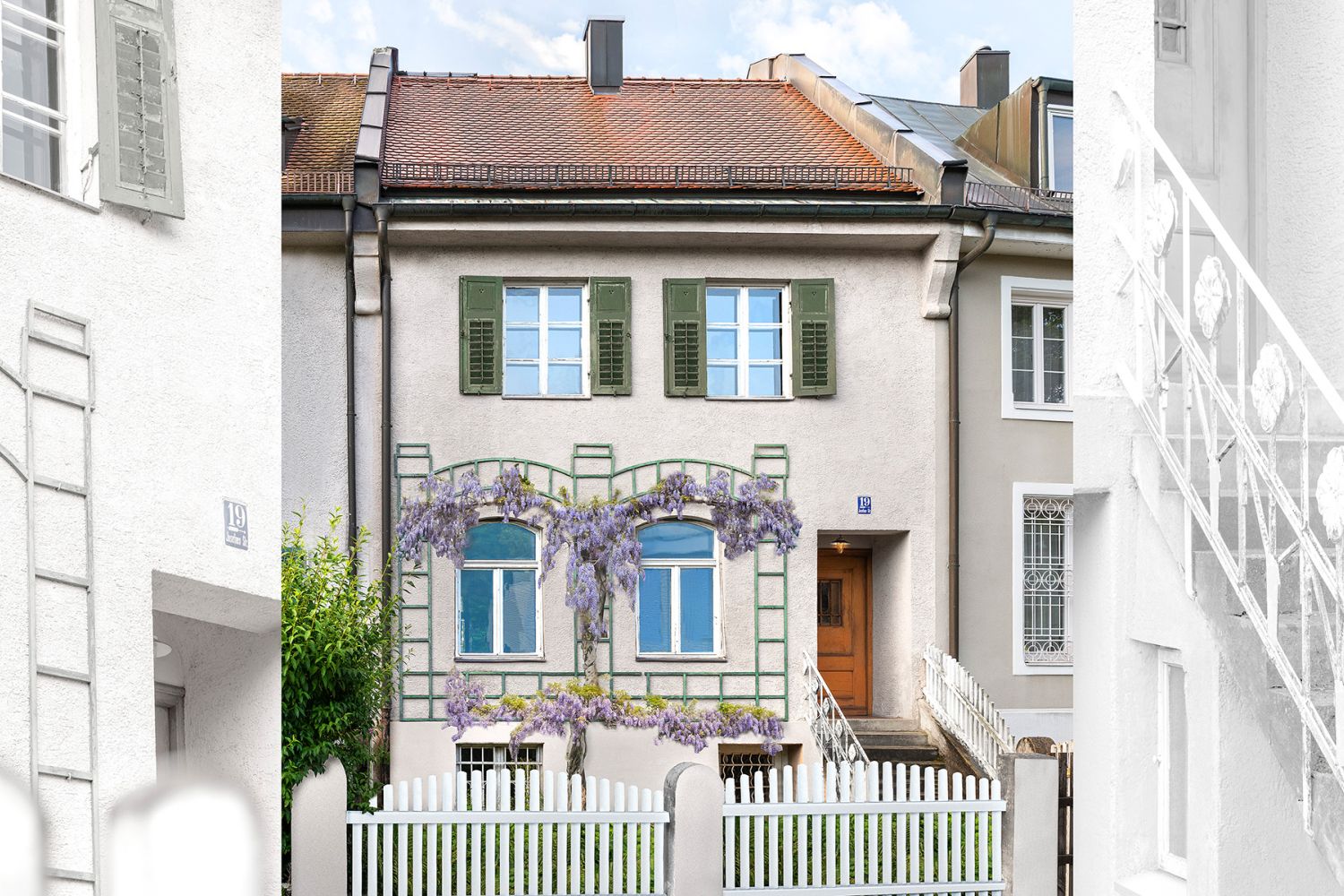 Außenansicht einer Jugendstil Villa zum Kauf in München-Solln exklusive Lage in der Prinz-Ludwig-Höhe.