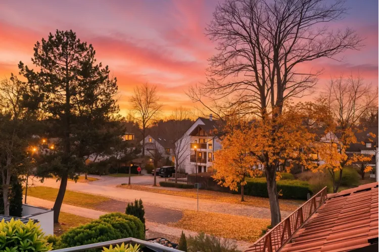 Abendstimmung mit Blick ins Grüne